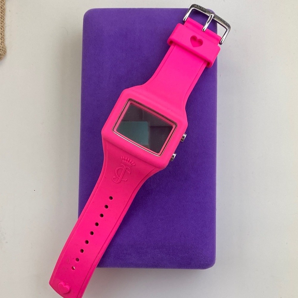 💛 Y2K Juicy Couture Pink Silicone Digital Watch